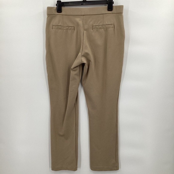 Lee Pants Womens 10 Medium Khaki Wide Leg High Rise Trousers Careerwear Classic - Picture 3 of 7